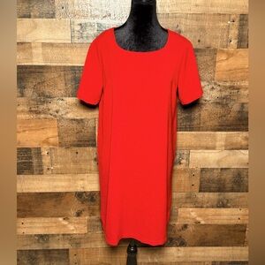 Bobeau Women's Red Short Sleeve Shift Dress Medium M AB 686